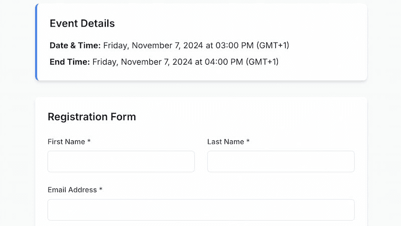 Registration Management screenshot